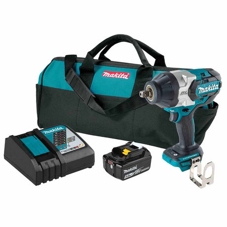 Makita XWT19T 18V LXT Lithium-Ion Brushless Cordless 3-Speed 1/2" Sq. Drive Impact Wrench Kit w/ Detent Anvil (5.0Ah)