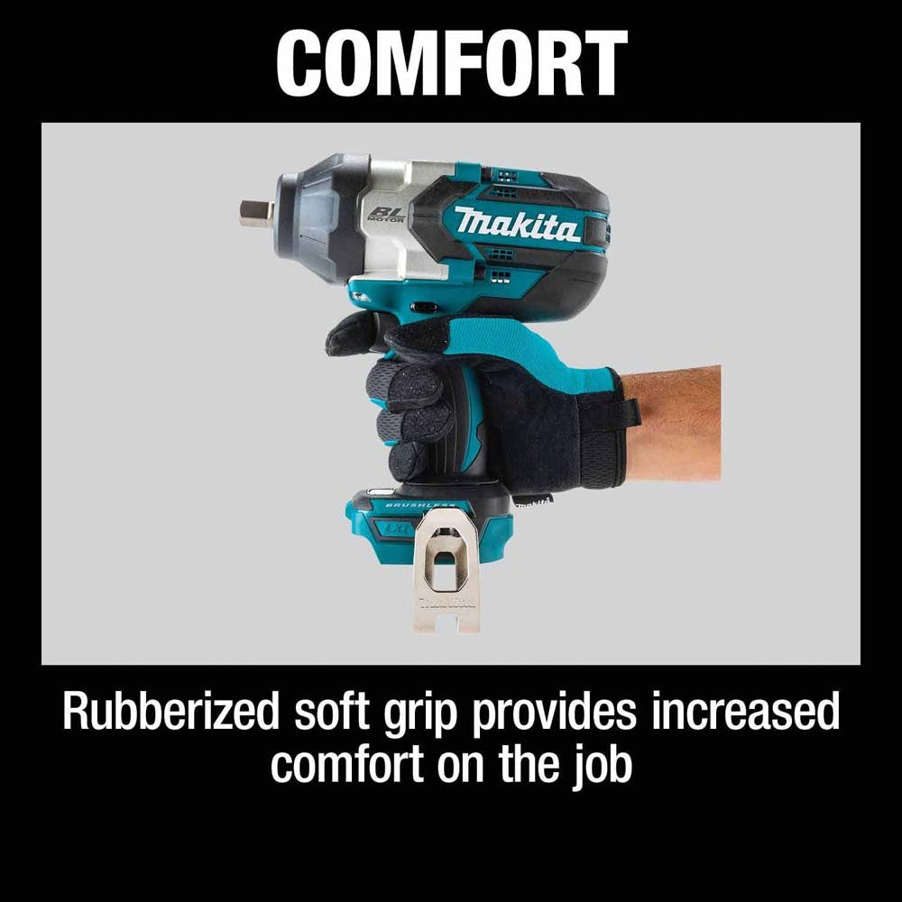 Makita XWT19XVZ 18V LXT Lithium-Ion Brushless Cordless 3-Speed 1/2" Sq. Drive Utility Impact Wrench w/ Detent Anvil, Tool Only - 8