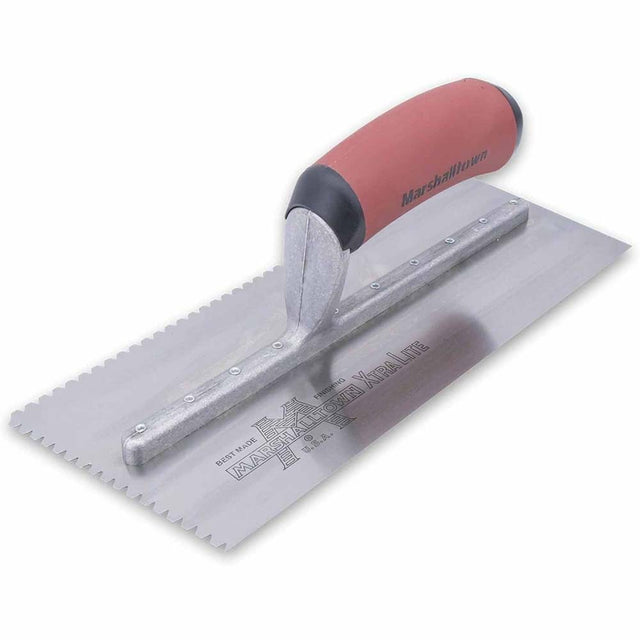 MarshallTown 661SD 1/8" V-Notch Cut-Back Notched Trowel with DuraSoft Handle