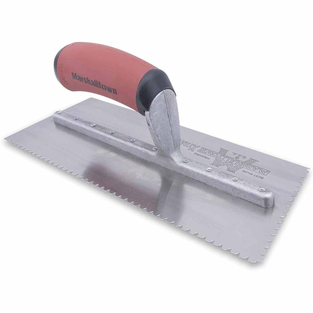 MarshallTown 661SD 1/8" V-Notch Cut-Back Notched Trowel with DuraSoft Handle - 2