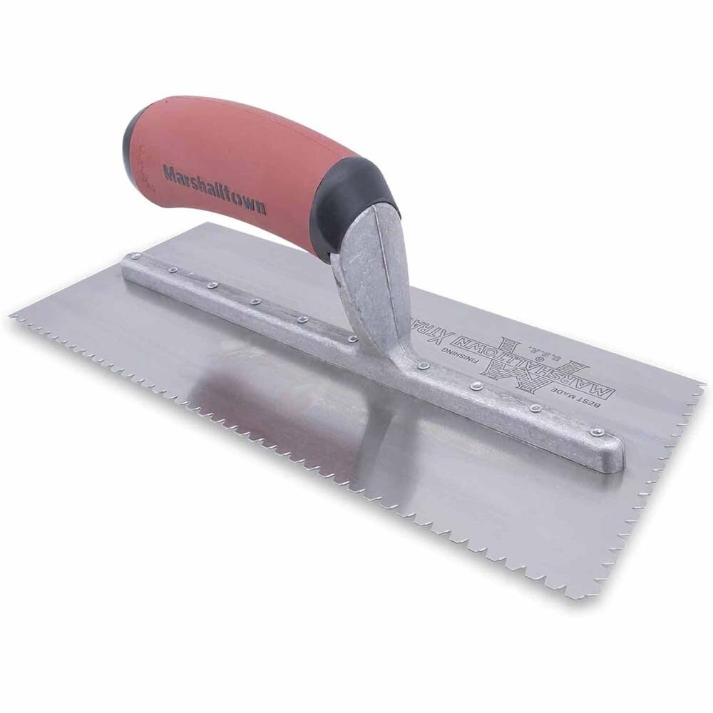 MarshallTown 661SD 1/8" V-Notch Cut-Back Notched Trowel with DuraSoft Handle - 2