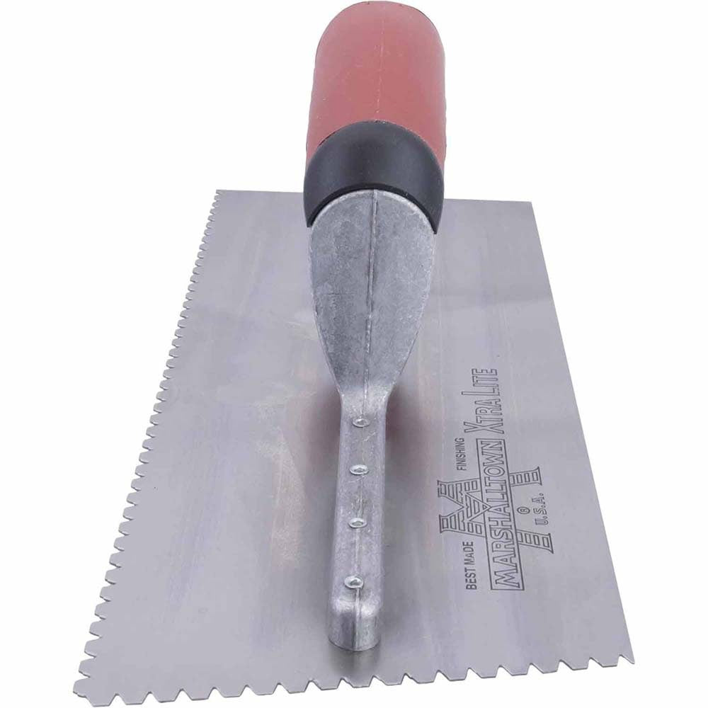 MarshallTown 661SD 1/8" V-Notch Cut-Back Notched Trowel with DuraSoft Handle - 4