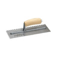 MarshallTown 702S 11" x 4-1/2" Notched Trowel with Curved Wood Handle