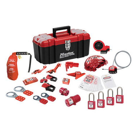 Master Lock 1457VE410KAPRE Portable Lockout Toolbox Kit with Valve and Electrical Devices
