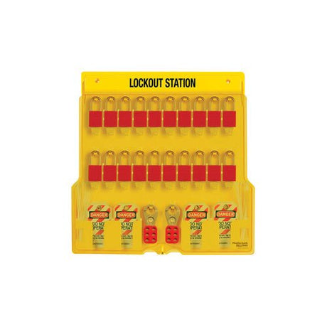 MasterLock 1484BP1106 20-Lock Padlock Station with Anodized Aluminum Padlocks