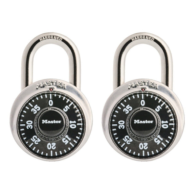 MasterLock 1500T 1-7/8" Wide Combination Dial Padlock (2 Pack)