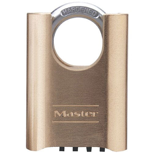 MasterLock 177D 2" Shrouded Set Your Own Combination Padlock with Brass Body and Steel Shackle