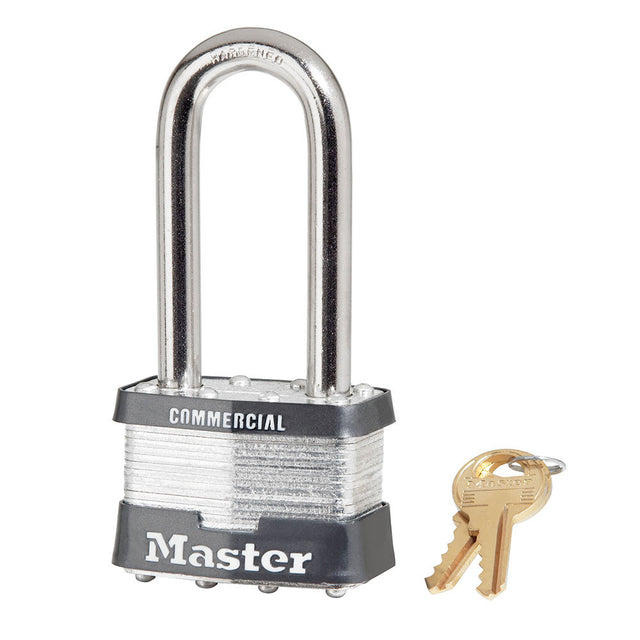 MasterLock 5LJ 2" Wide Laminated Steel Pin Tumbler Padlock w/2-1/2" Shackle