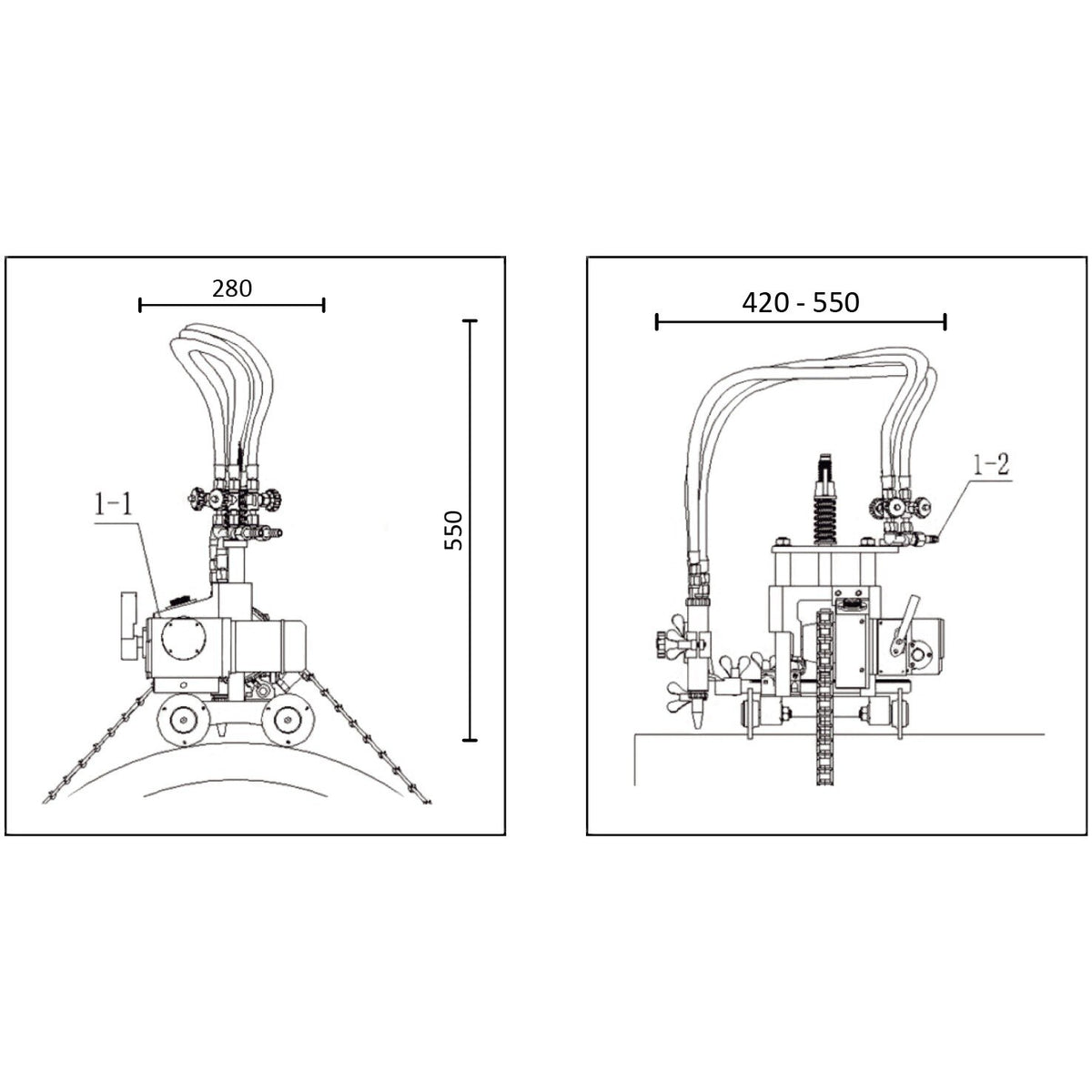 Mathey Dearman EZPCM 4.5" to 24" Manual Oxy Fuel Pipe Cutting and Beveling Machine - 3