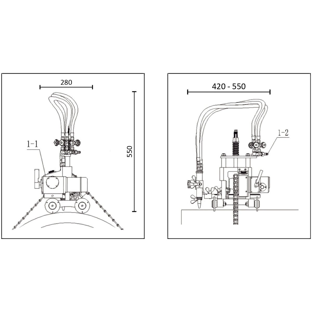 Mathey Dearman EZPCM 4.5" to 24" Manual Oxy Fuel Pipe Cutting and Beveling Machine - 3