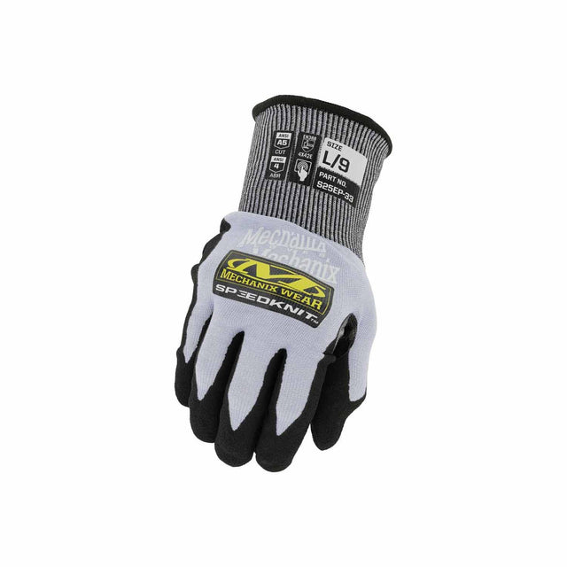 Mechanix S25EP-33-007 SpeedKnit Cut A5 Nitrile Palm Safety Gloves, 18 Gauge, Small