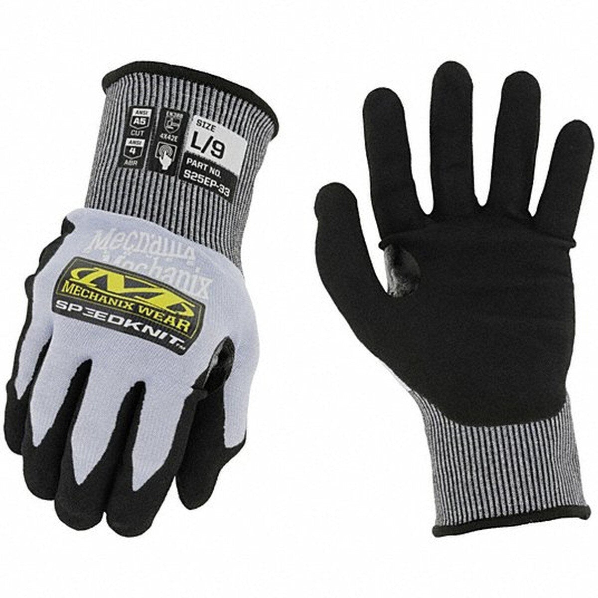 Mechanix S25EP-33-010 SpeedKnit Cut Resistant Safety Gloves 12" Length Neoprene Nitrile Palm XL