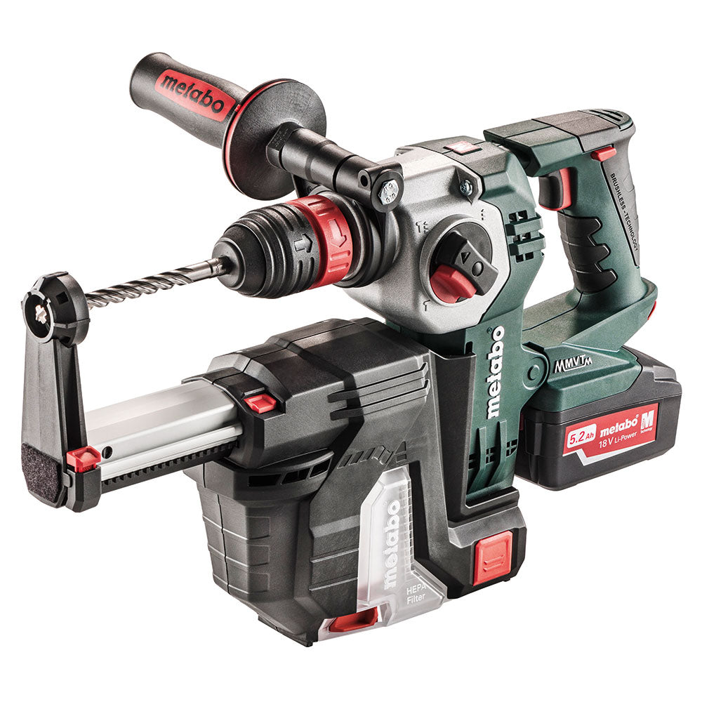 Metabo 600211950 KHA 18 LTX BL 24 Quick Set ISA 5.2 Cordless Hammer with Plastic Carry Case