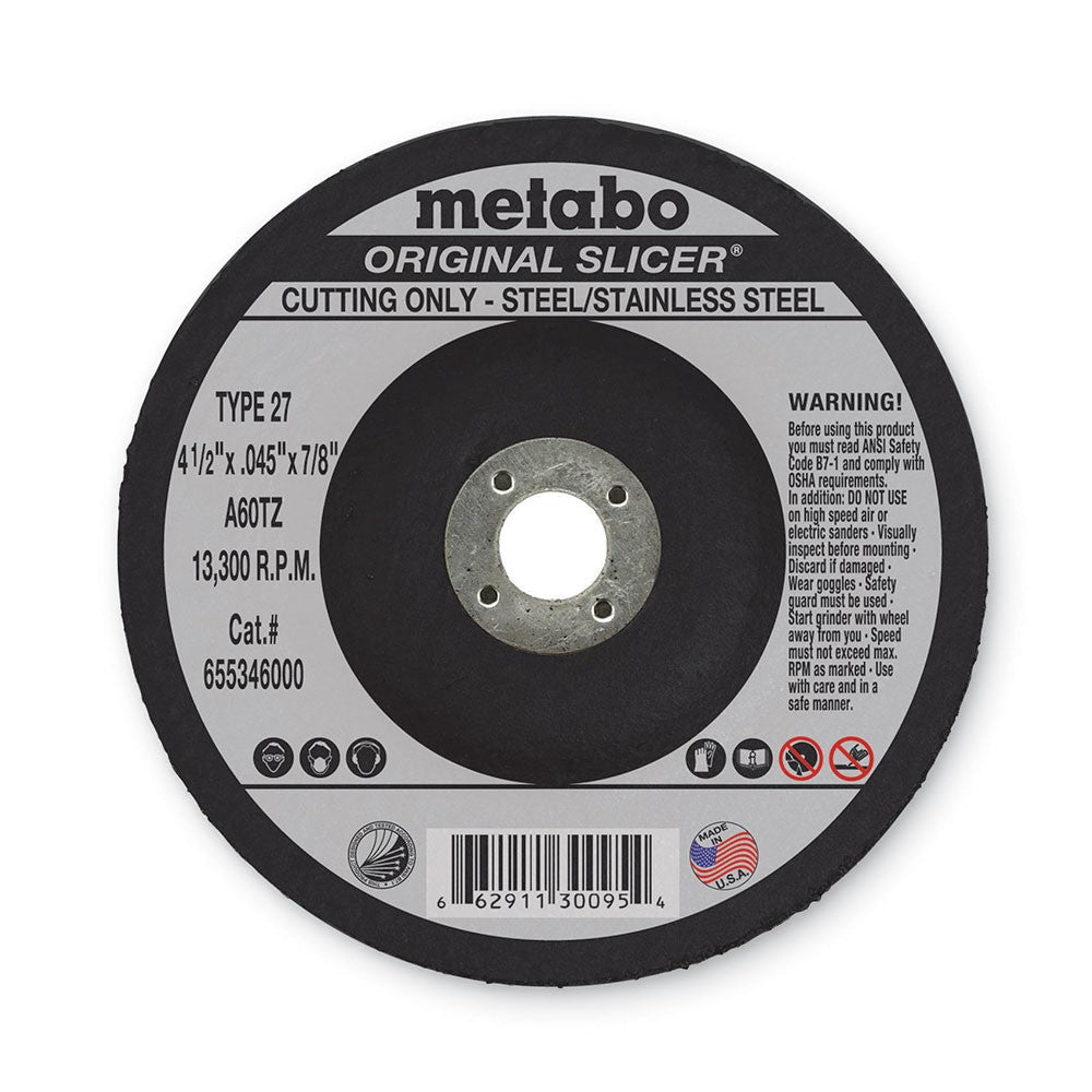 Metabo 655346000 4.5"x.045"x7/8" Type-27 A60TZ Original Slicer Cutting Wheel 50 Pack