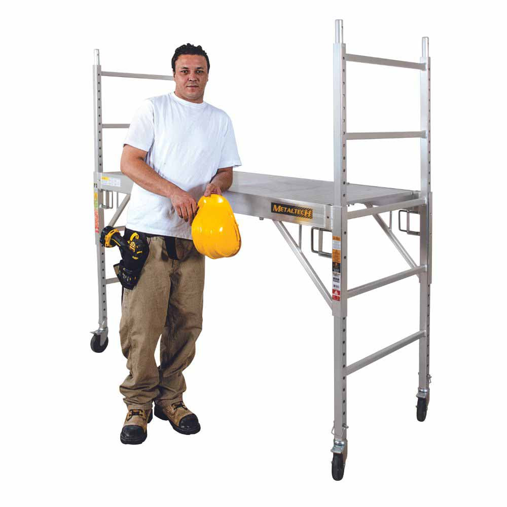 Metal Tech I-CAISC Alu Series 6' Baker - 6' Utility Aluminum Scaffold with 5" Casters - 5