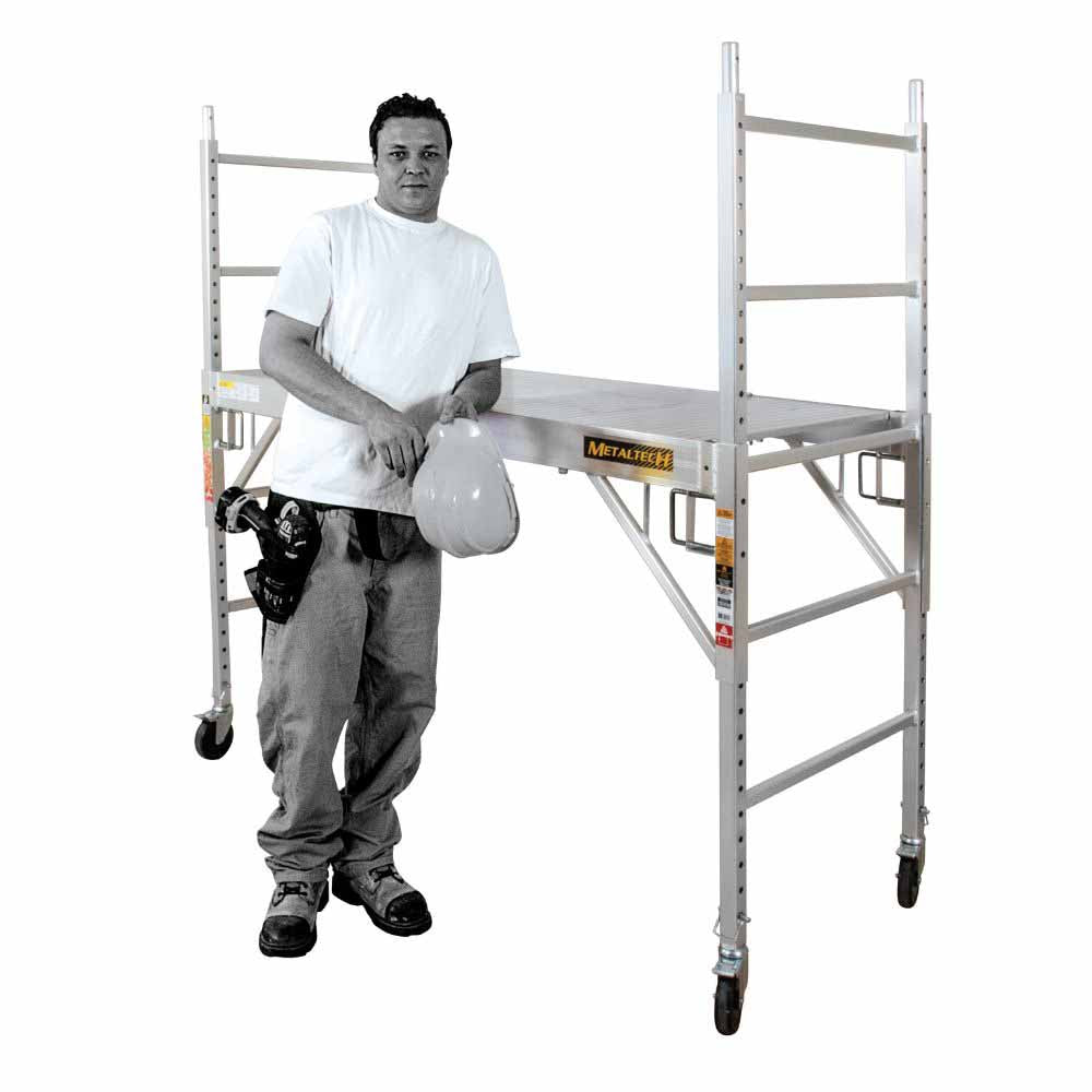 Metal Tech I-CAISC Alu Series 6' Baker - 6' Utility Aluminum Scaffold with 5" Casters - 6