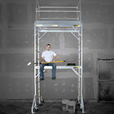 Metal Tech I-CAISC Alu Series 6' Baker - 6' Utility Aluminum Scaffold with 5" Casters - 11