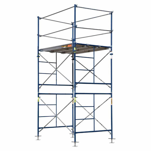 Metal Tech M-MFT5710-A 7' x 5' x 10' 2-Story Saferstack Scaffolding with 24" Leveling Jacks