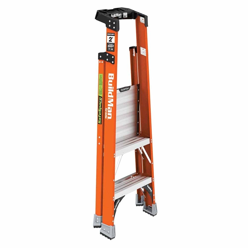 Metal Tech E-PSFB2T1A 2' Safespace Platform Fiberglass Step Ladder - 2
