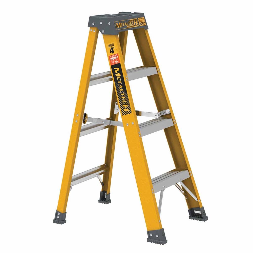 Metal Tech E-SLFB4T1A 4' Fiberglass Step Ladder 300 LB