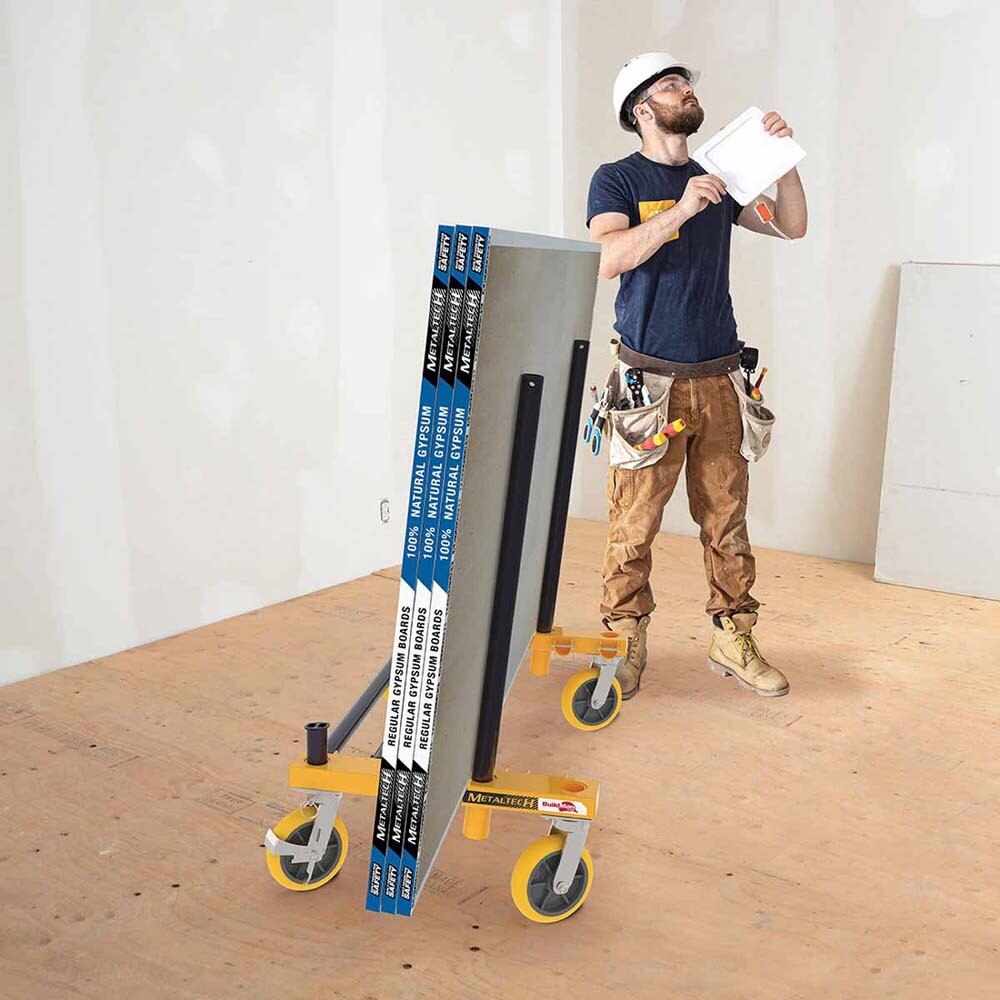 Metal Tech I-BMDHER31YGRPRK KIT OF ONE WALL HAULER H SERIE DRYWALL CART WITH TWO PIPE RACKS - 6