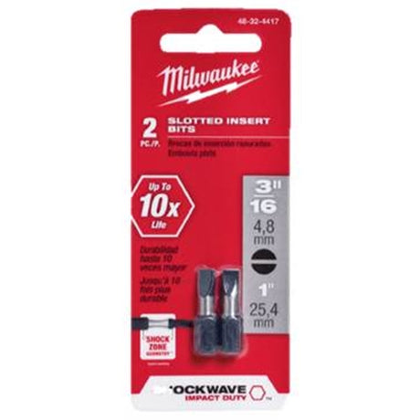 Milwaukee 48-32-4417 SL 3/16” 1” Insert Bit 2PK