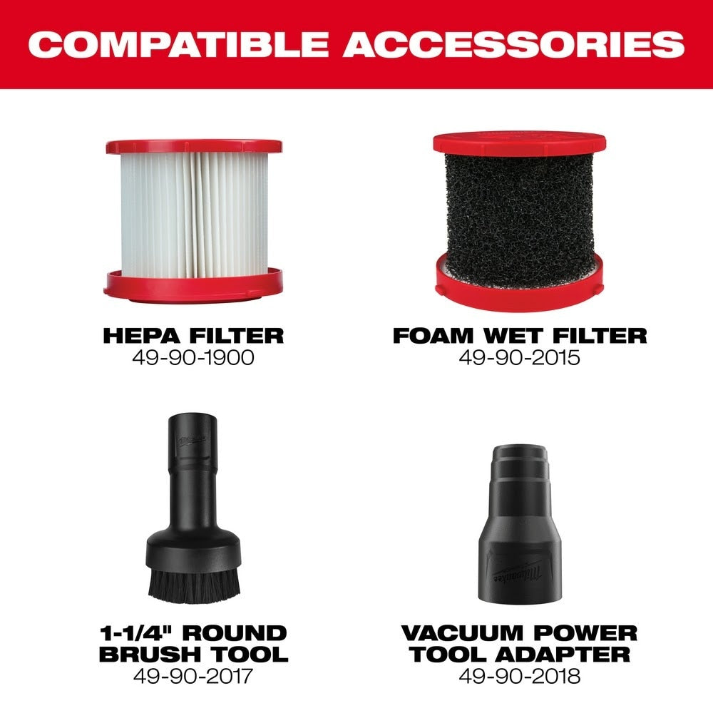 Milwaukee 0880-20 18V Wet / Dry Vacuum (Tool Only) - 5