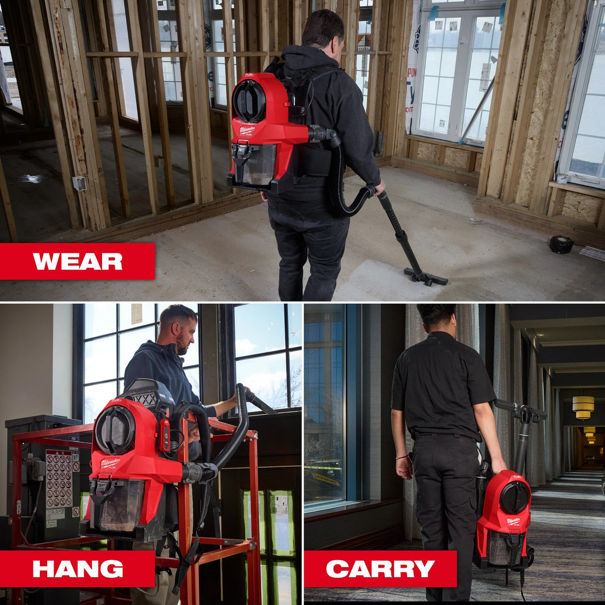 Milwaukee 0895-20 M18 FUEL 3-in-1 Backpack Vacuum with HEPA Filter and Accessories - 8