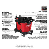 Milwaukee 0920-80 M18 FUEL 9 Gallon Dual-Battery Wet/Dry Vacuum, Bare Tool (Reconditioned) - 8