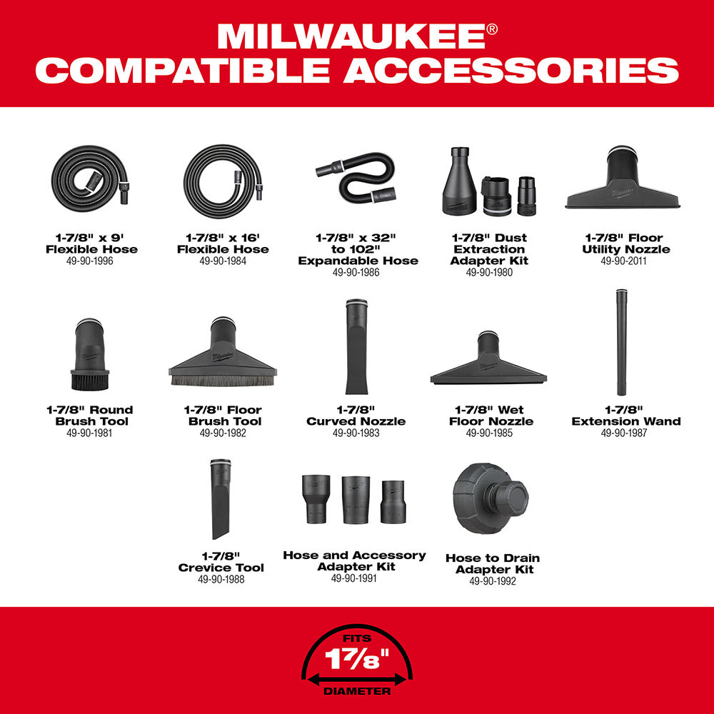 Milwaukee 0920-22HD M18 FUEL 9-Gallon Dual-Battery Wet/Dry Vacuum Kit - 9