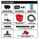 Milwaukee 0930-22HD M18 FUEL 12-Gallon Dual-Battery Wet/Dry Vacuum Kit - 2