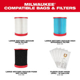 Milwaukee 0930-22HD M18 FUEL 12-Gallon Dual-Battery Wet/Dry Vacuum Kit - 11