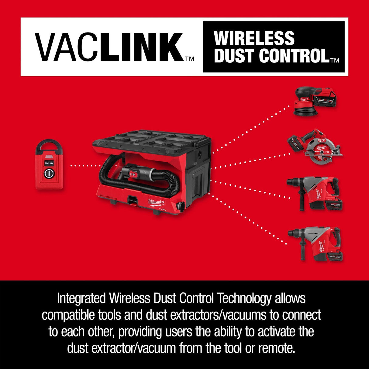 Milwaukee 0971-20 M18 FUEL 4Gal. Wet Dry Vacuum with Packout Compatibility and VACLICK - 8