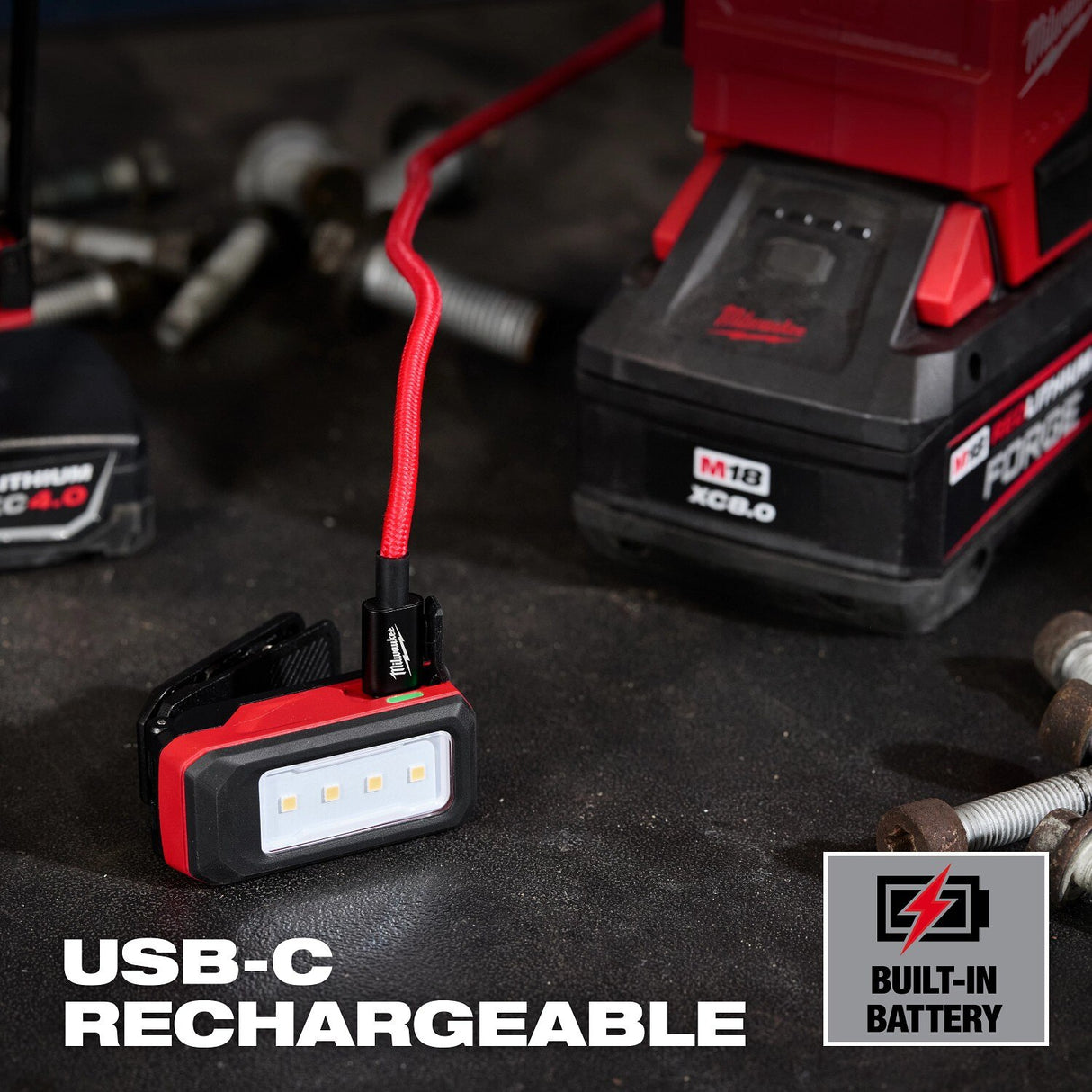 Milwaukee 2014R Rechargeable Clip Light 300 Lumens USB-C - 9