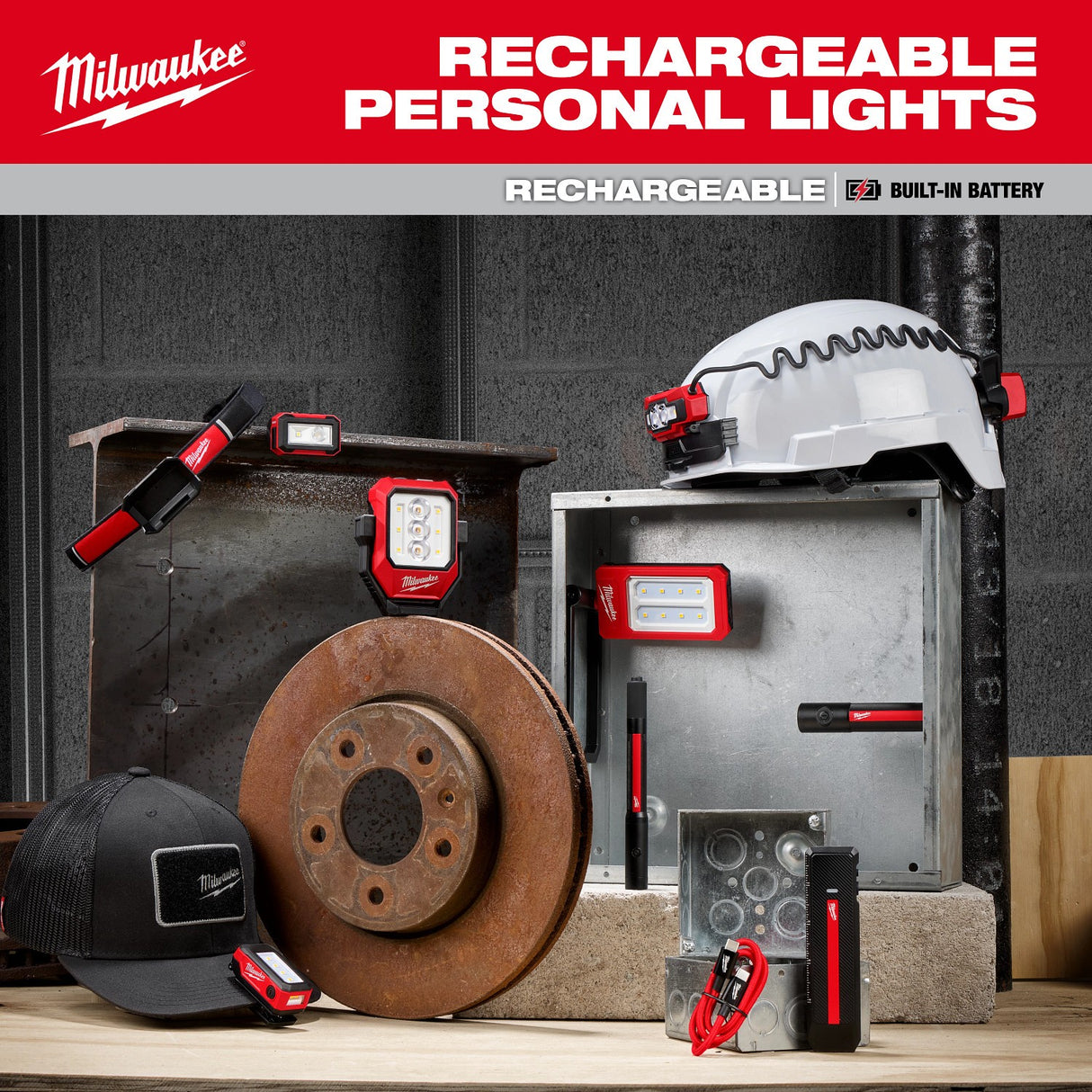 Milwaukee 2014R Rechargeable Clip Light 300 Lumens USB-C - 14