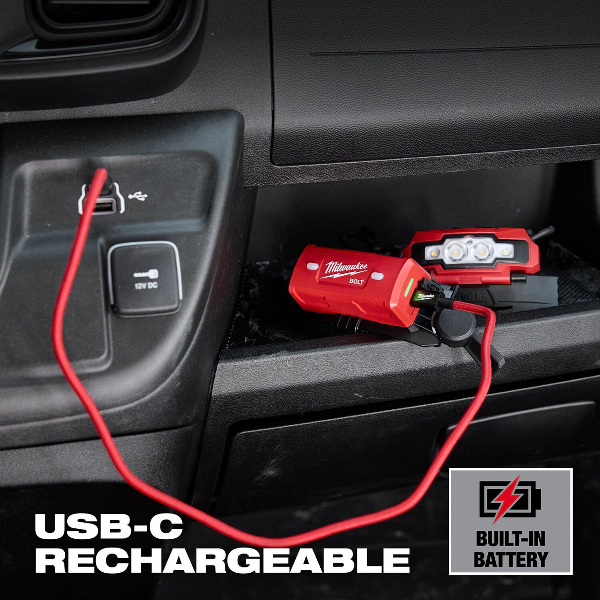Milwaukee 2018R BOLT Rechargeable Low-Profile Headlamp 600 Lumens USB-C - 9