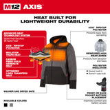 Milwaukee 205B-21 M12 Heated AXIS Hooded Jacket Kit Black - 2