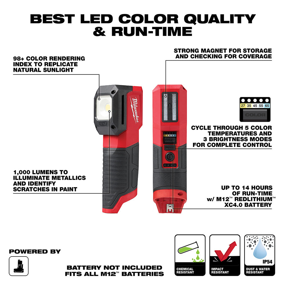 Milwaukee 2127-20 M12 Paint and Detailing Color Match Light - 2