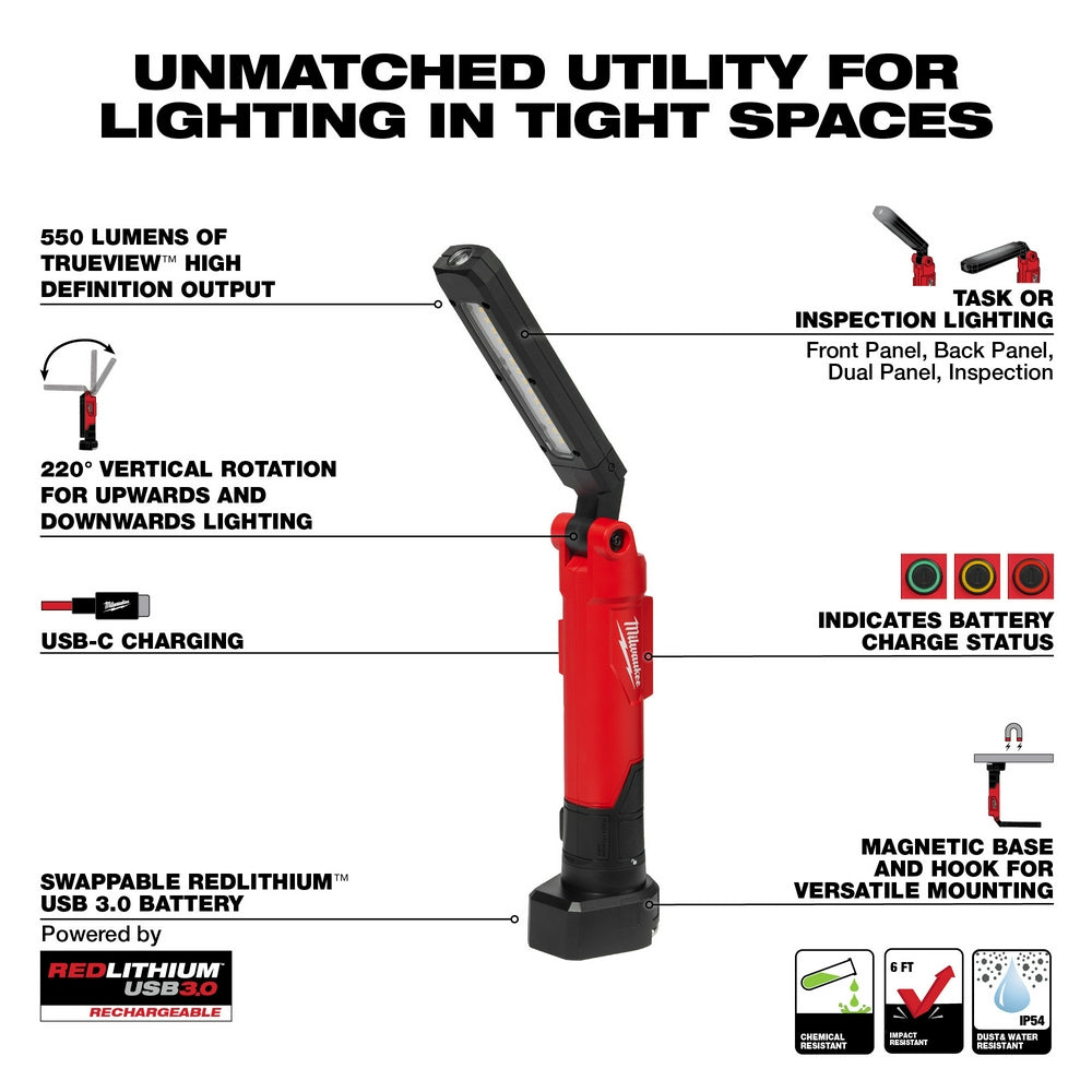 Milwaukee 2128-21 REDLITHIUM USB Stick Light W/ Magnet - 3