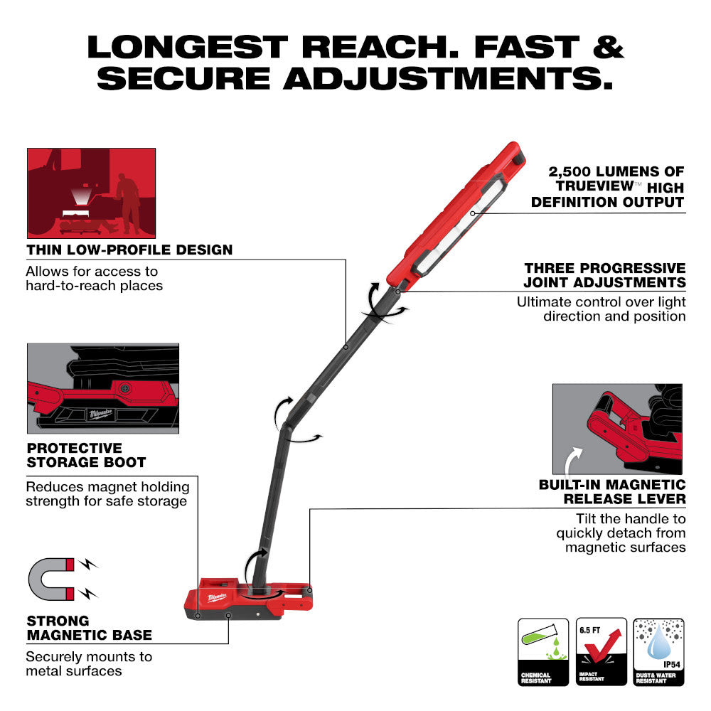 Milwaukee 2129-20 M18 Magnetic Extendable Boom Light - 2