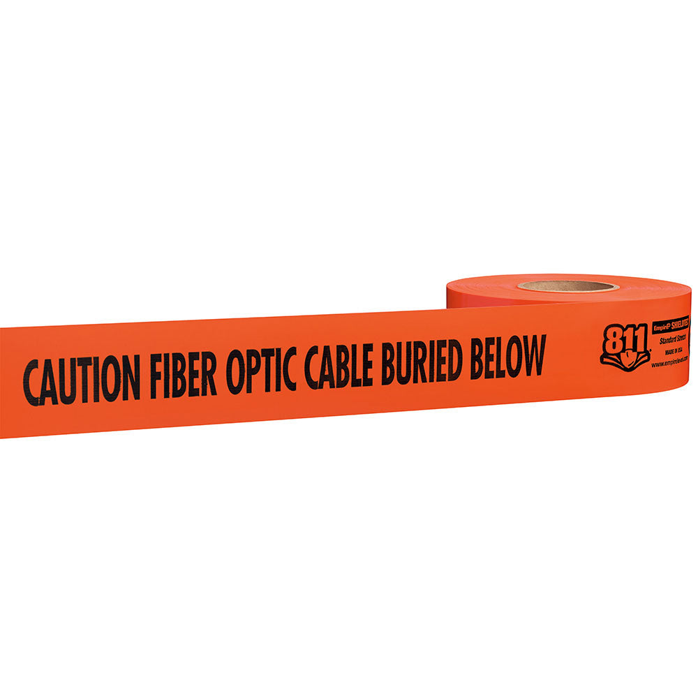 Empire Level 22-435 3" X 1000' Orange Stretch Non-Detectable Tape "Fiber Optic Cable Buried Below"