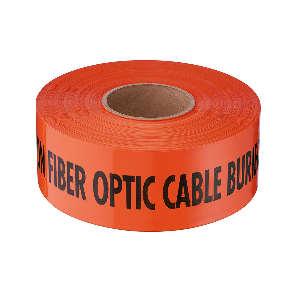 Empire Level 22-435 3" X 1000' Orange Stretch Non-Detectable Tape "Fiber Optic Cable Buried Below" - 2