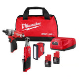 Milwaukee 2401-23B M12 Fuel Brushless Screwdriving Kit with 1/4" Screwdriver 3/8" Ratchet and Flood Light (6 Piece)