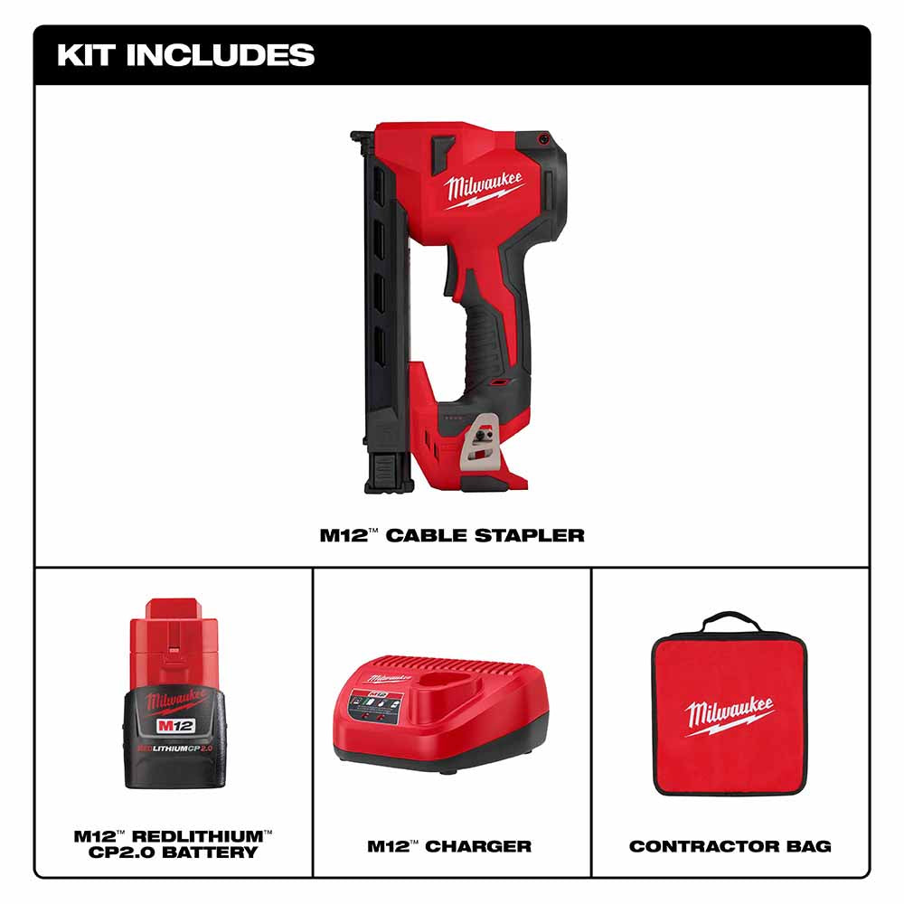 Milwaukee 2448-21 M12 Cable Stapler Kit - 2