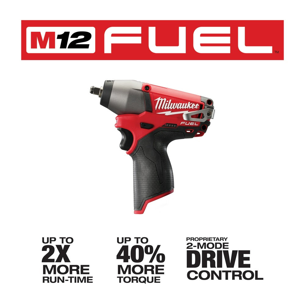 Milwaukee 2454-20 M12 FUEL 3/8" Impact Wrench (Tool Only) - 3