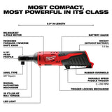 Milwaukee 2457-80 M12 Cordless 3/8" Ratchet Bare Tool Reconditioned - 3
