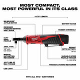 Milwaukee 2457-21 M12™ Cordless 3/8" Ratchet Kit - 3