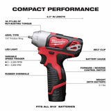 Milwaukee 2461-22 M12 1/4" Impact Wrench Kit - 3