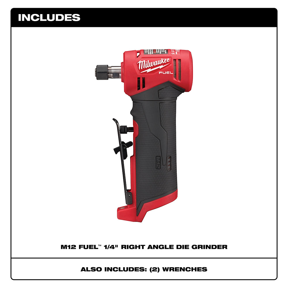 Milwaukee 2485-20 M12 FUEL Right Angle Die Grinder - 2