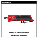 Milwaukee 2486-20 M12 FUEL Straight Die Grinder - 2